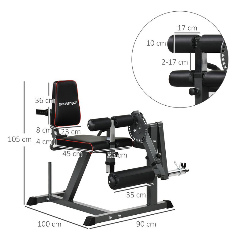 Seated Leg Extension and Curl Machine Adjustable Lower Body Workout Equipment by SPORTNOW AOSOM