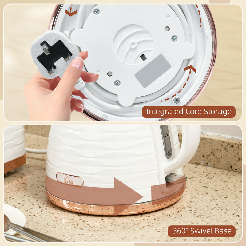 Cream 3kW Rapid Boil Honeycomb Kettle Fast Heating Energy Efficient by HOMCOM