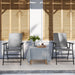 Set of Two Grey Folding Rattan Garden Chairs Lightweight and Durable by Outsunny