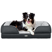 Calming Dog Bed for Medium Dogs with Removable Cover and Anti Slip Base Charcoal Grey