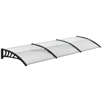 Wall Mounted Front Door Porch Canopy Rain Shelter With Durable PC Roof 303 x 96cm Clear