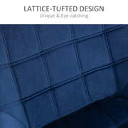 Set of 2 Upholstered Armchairs with Wide Arms and Wooden Legs for Bedroom Seating Blue