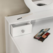 Kids Dressing Table Set with Stool and Mirror for Makeup Play and Storage Drawers, White