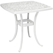 Outdoor Coffee Table with Parasol Hole for Garden or Patio Use Cast Aluminium White Outsunny