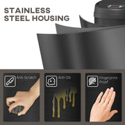 30L Touchless Kitchen Sensor Bin with Lid for Rubbish Waste Stainless Steel Black AOSOM