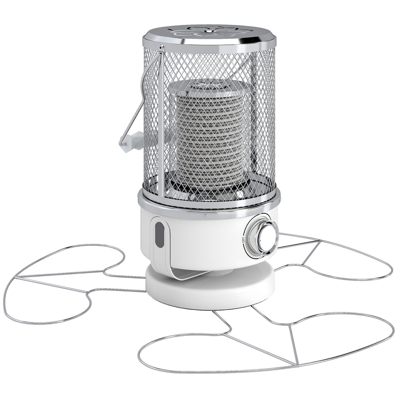 Freestanding 2000W Electric Patio Heater with Tip Over Protection for Outdoor Use, White