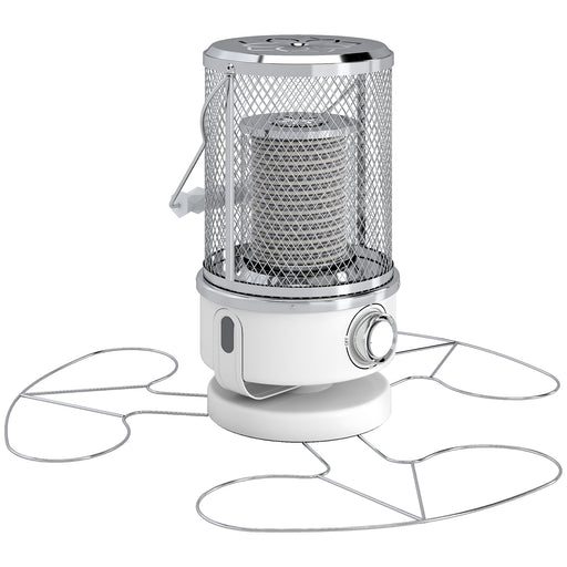 Freestanding 2000W Electric Patio Heater with Tip Over Protection for Outdoor Use, White