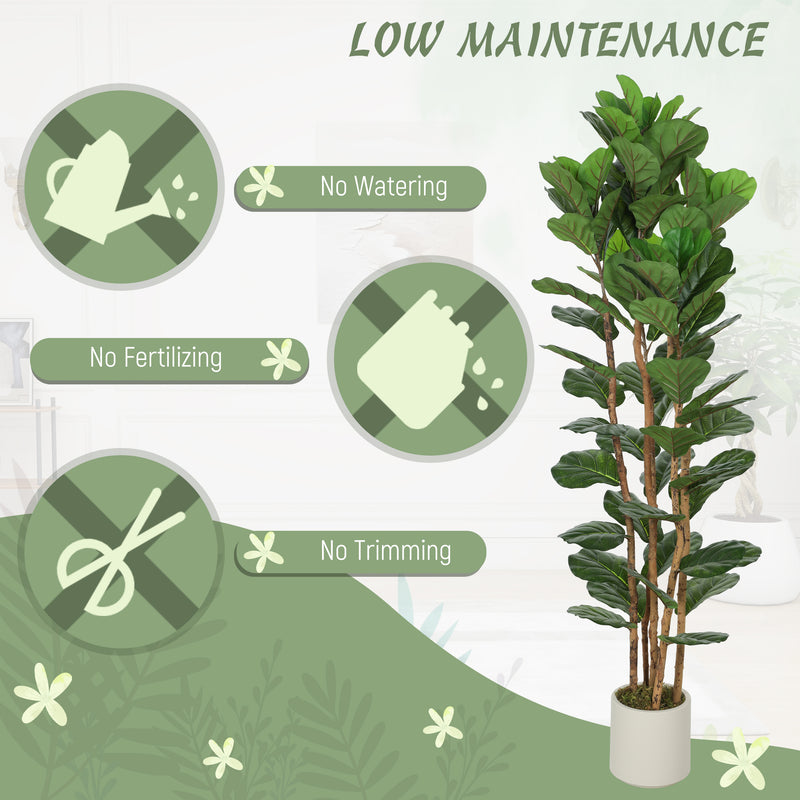 180cm Artificial Fiddle Leaf Fig Tree Decorative Indoor Plant for Home or Office Green