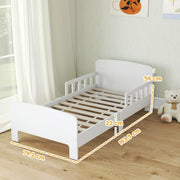 Toddler Bed Frame with Safety Rails for Ages 3 to 8 Ideal for Kids Bedrooms White