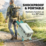 Camping Fridge with Wheels and Bluetooth Control for Fresh Food and Drinks 42.5L Green AOSOM