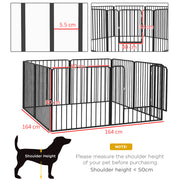 Heavy Duty 8 Panel Dog Playpen for Indoor and Outdoor Use Suitable for Medium Dogs Black