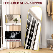 Gold Full Length Standing Mirror with 165cm Aluminium Frame Ideal for Bedroom or Dressing Room