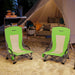Set of 2 Green Folding Beach Chairs with Mesh Back Cup Holder and Carry Bag for Camping