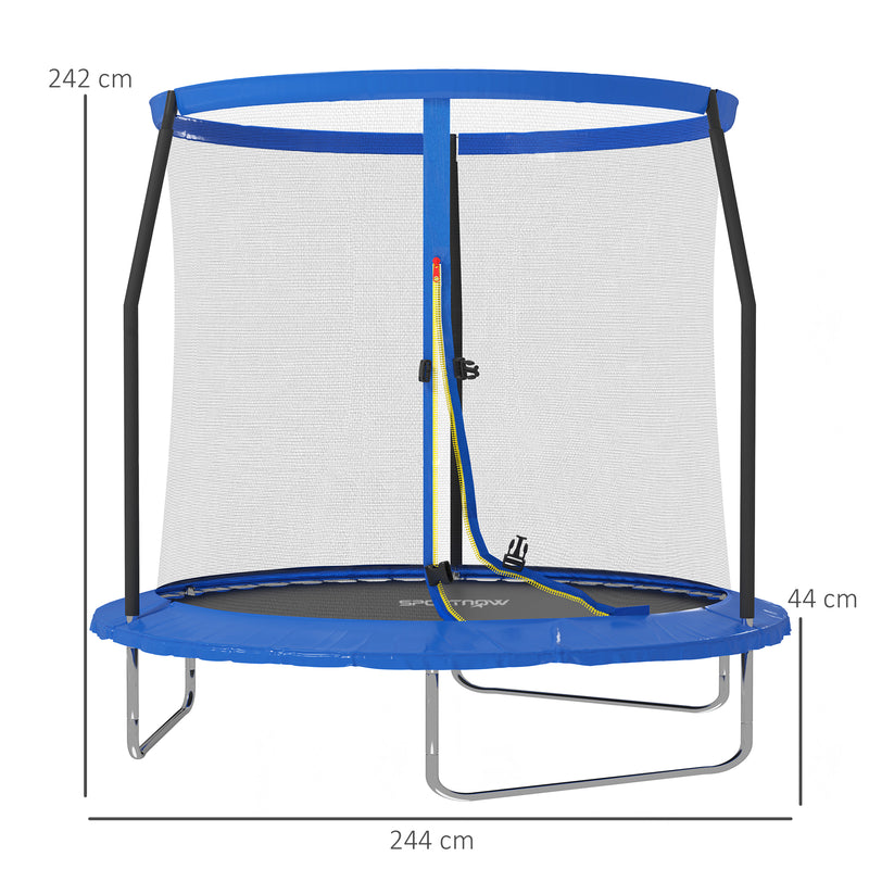 8ft Outdoor Trampoline with Safety Net and Padded Edge Cover by SPORTNOW AOSOM
