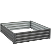 Light Grey 432L Raised Steel Garden Bed Box For Growing Vegetables Flowers Herbs