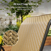 Khaki Set 4 of Stackable Rattan Garden Chairs With Breathable Mesh backs