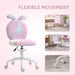 Colourful Faux Fur Swivel Desk Chair with Bunny Ears and Adjustable Height by HOMCOM