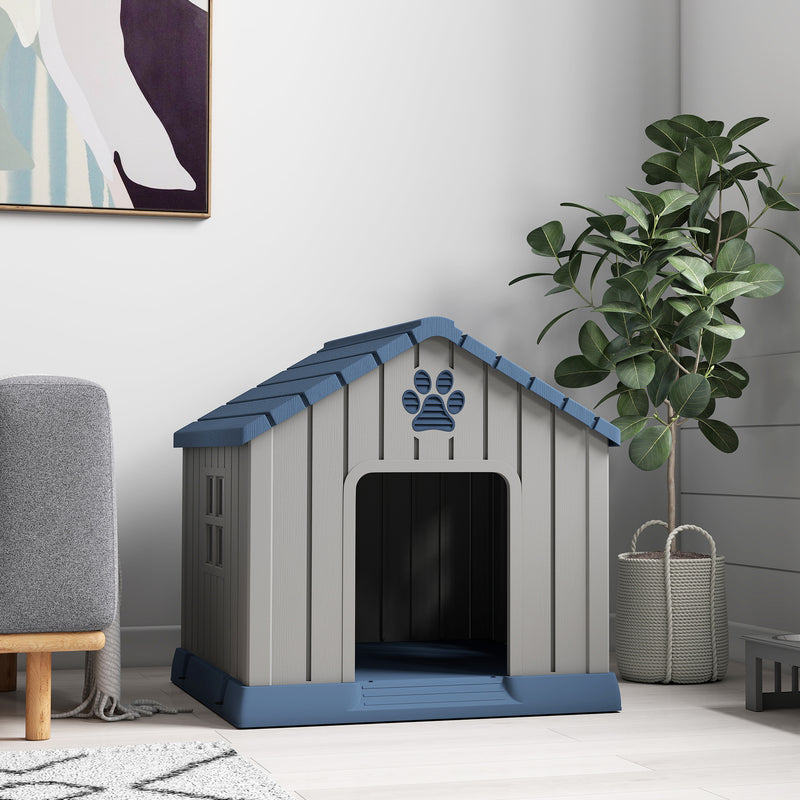 Waterproof Outdoor Dog Kennel for Medium Dogs Ideal for Garden and Patio Use Grey