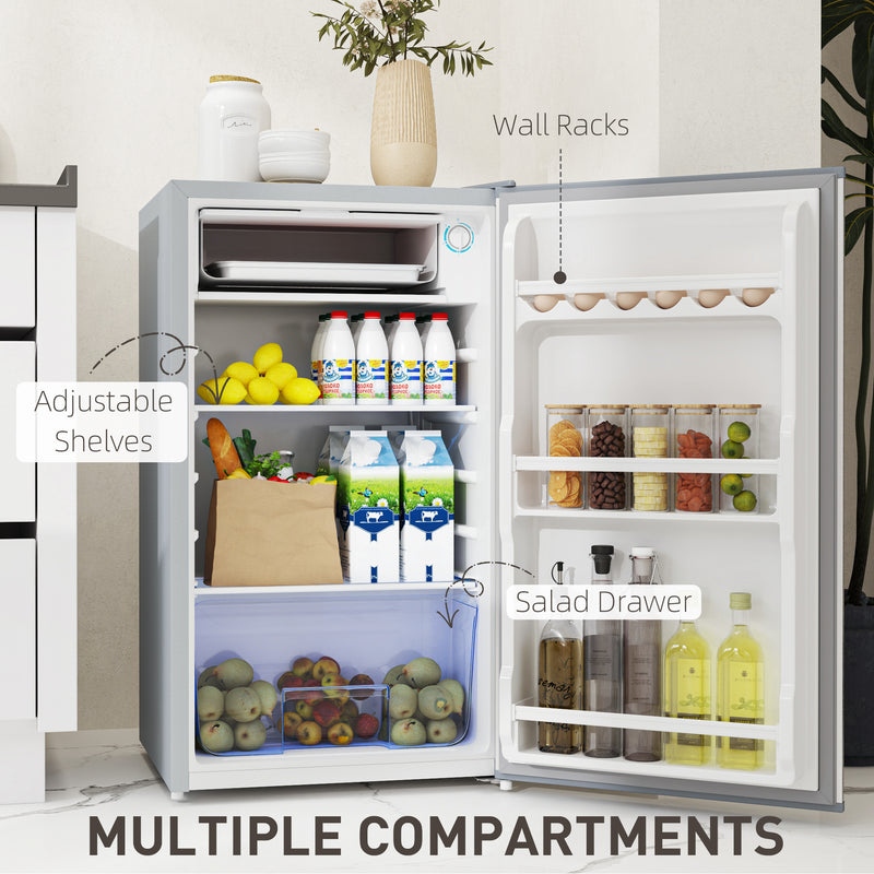 91L Freestanding Under Counter Fridge with Lock Grey by HOMCOM