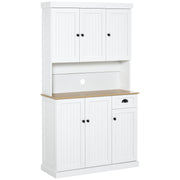 Freestanding Kitchen Storage Cabinet with Open Countertop and Drawer 180cm White
