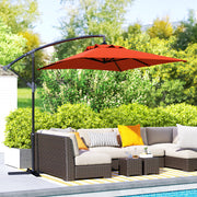 Orange 3m Cantilever Overhanging Parasol with Cross Base by Outsunny