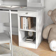 Kids Desk and Chair Set with Storage for Homework and Craft Ages 5 to 8 Years, Grey