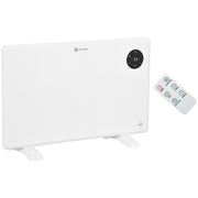 1200W Electric Convector Heater With Thermostat And Timer Freestanding Or Wall Mounted White