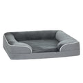Raised Dog Sofa Bed With Removable Washable Cover Non Slip Base For Small Pets Grey AOSOM