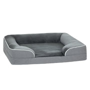 Raised Dog Sofa Bed With Removable Washable Cover Non Slip Base For Small Pets Grey AOSOM