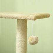 Cat Tree Tower with Scratching Post and Rest Pad for Indoor Cats 72cm Height Cream White