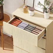 Chest of Drawers with 4 Spacious Handleless Drawers for Bedroom Storage Natural Wood AOSOM
