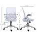 White Mesh Swivel Office Chair with Lumbar Support Ergonomic Design by Vinsetto