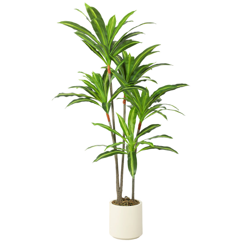 Artificial Dracaena Tree for Easy Indoor Greenery with White Planter 150cm Green
