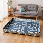 AIYAPLAY Foldable Baby Play Mat, Baby Playpen, Reversible Foam Playmat, Floor Mats for Toddlers, Traffic and Grey Diamond Theme AOSOM