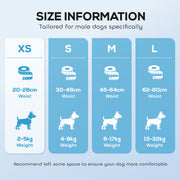 Disposable Dog Nappies for Small Male Dogs XS 48 Pack Leak Protection White Pawhut