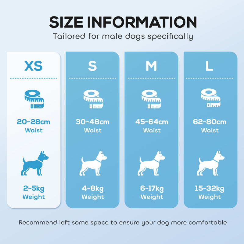 Disposable Dog Nappies for Small Male Dogs XS 48 Pack Leak Protection White Pawhut