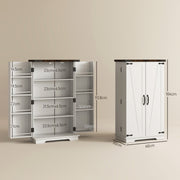 White Farmhouse Style Multi-Storage Cabinet with Shelves and Drawers by HOMCOM