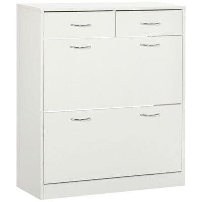 HOMCOM Narrow Shoe Storage Cabinet, White Homcom