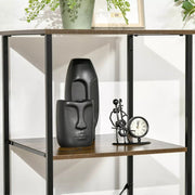 Image of a Narrow Industrial Bookshelf With Drawers. This stylish storage unit has 2 open shelves and 3 drawers providing space to display and store. It's ideal for smaller spaces.