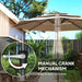 Khaki 3 Tier Garden Parasol with Solar LED Lights UPF 30 Tilt and Crank Handle by Outsunny