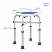 White Adjustable Aluminium Shower and Bath Stool 44-51.5 cm by HOMCOM