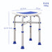 White Adjustable Aluminium Shower and Bath Stool 44-51.5 cm by HOMCOM