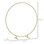 Metal Wedding Arch for Garden or Home Events with Stable Frame Gold AOSOM