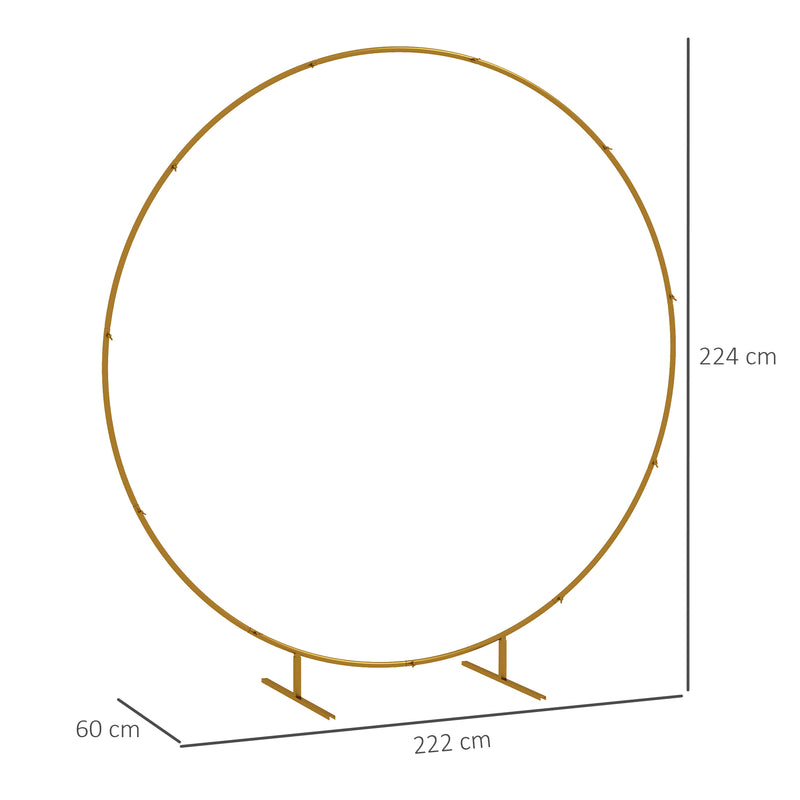 Metal Wedding Arch for Garden or Home Events with Stable Frame Gold AOSOM