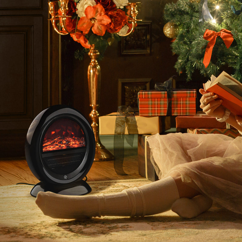 Electric Fireplace Heater for Quick Portable Warmth with Realistic Flame Effect