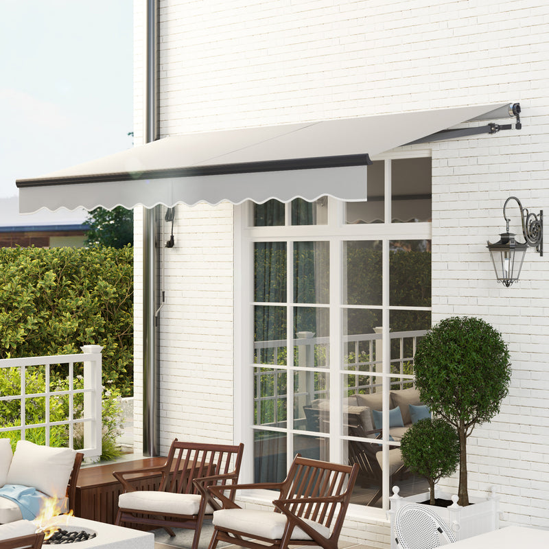 Light Grey 3.5 x 3m Electric Retractable Awning with Remote Control UV30+ Sun Shade by Outsunny
