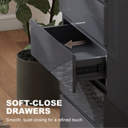 Chest of Drawers with 5 Spacious Storage Drawers for Bedroom Organisation High Gloss Grey AOSOM