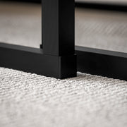 Set of 2 Dark Grey Marble Effect Coffee Tables With Metal Frame For Living Room Use