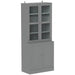 Grey Double Storage Display Cabinet with Shelves by HOMCOM