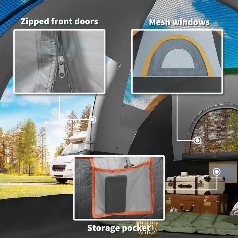6 Person Blackout Camping Tent with Single Large Room and Easy Setup Light Grey Black